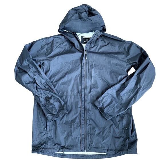 MEC Hooded Rain Jacket Mens XL Tall Black Pertex Shield Full Zip Windbreaker - Picture 1 of 6